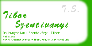 tibor szentivanyi business card